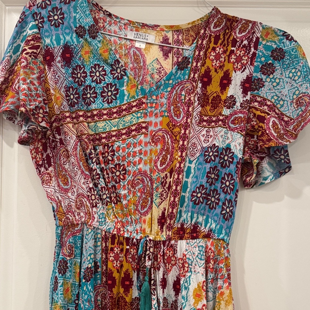 Venus Multicolor Patchwork Mini Dress - image 4